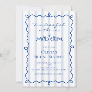Two less fish in the sea coastal Bridal Shower Invitation