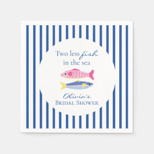 Two less fish in the sea coastal Bridal Shower Napkins