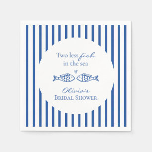Two less fish in the sea coastal Bridal Shower Napkins
