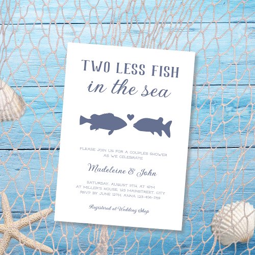 Two Less Fish In The Sea Couples Shower Invitation