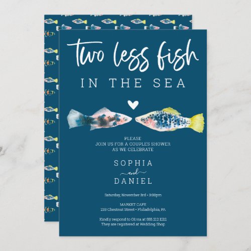 Two Less Fish In The Sea Couples Shower Invitation