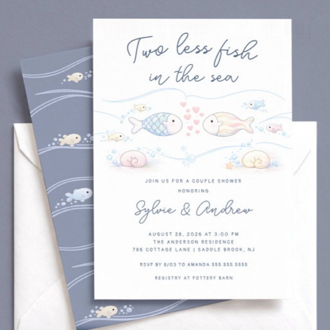 Two Less Fish in the Sea Couples Shower Invite (Creator Uploaded)