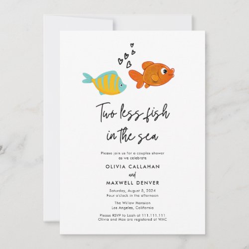 Two Less Fish In The Sea Couples Shower Invites