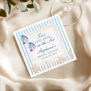 Two Less Fish in the Sea Custom Bridal Shower Napkins