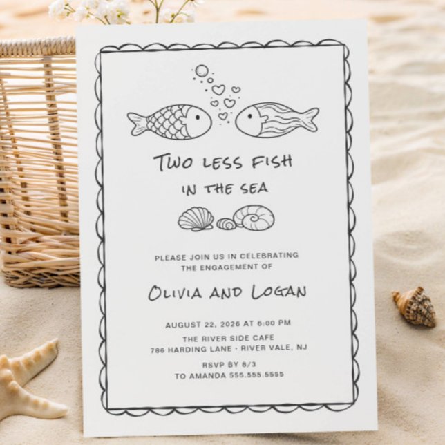 Two Less Fish in the Sea Engagement Invitation (Creator Uploaded)