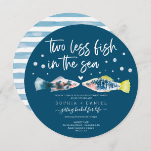 Two Less Fish In The Sea Engagement Party Invitation