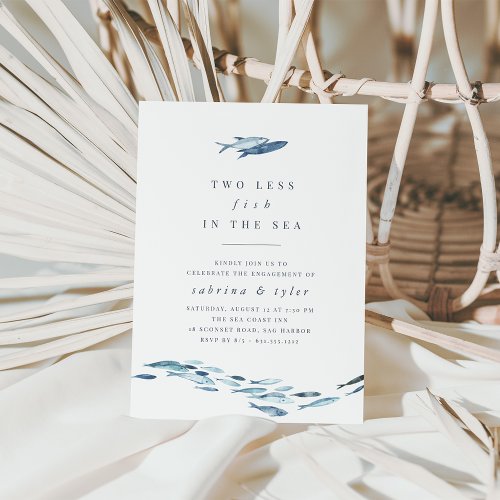 Two Less Fish in The Sea Engagement Party Invitation