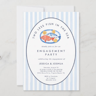 Two Less Fish in The Sea Engagement Party Invitation