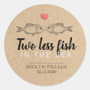 Two Less Fish in the Sea Favor Stickers