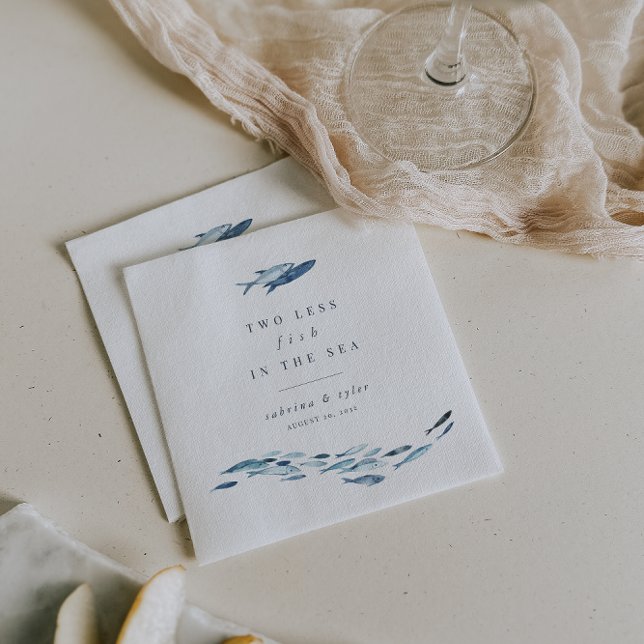 Two Less Fish in The Sea Personalized Napkins (Creator Uploaded)