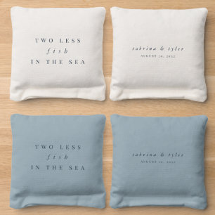 Two Less Fish in The Sea Personalized Wedding Cornhole Bags