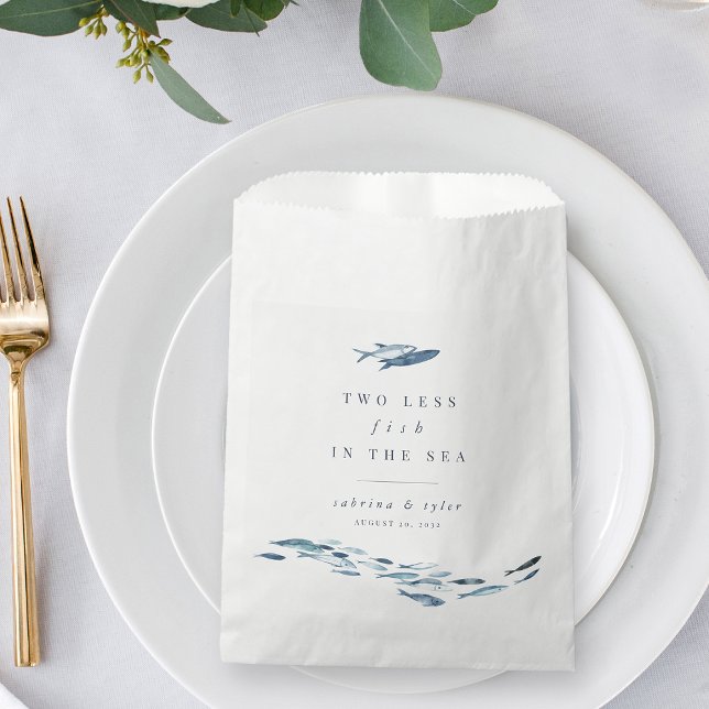 Two Less Fish in The Sea Personalized Wedding Favor Bag (Creator Uploaded)