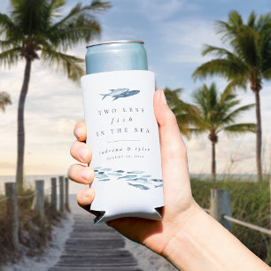 Two Less Fish in The Sea Personalized Wedding Seltzer Can Cooler
