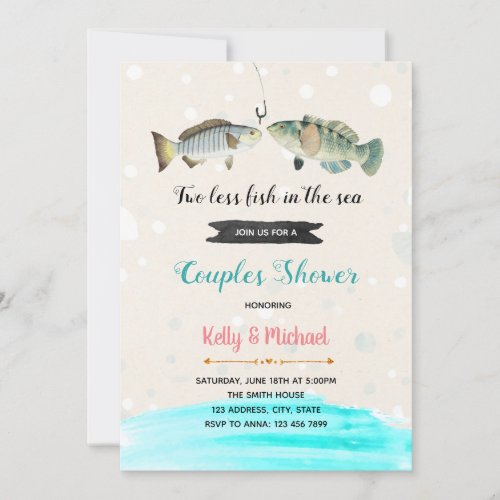 Two Less Fish in the Sea Shower invitation