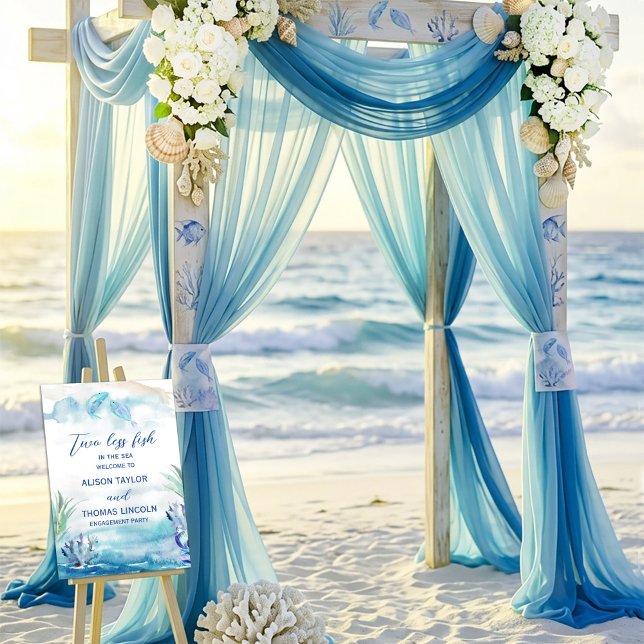 Two Less Fish in The Sea Summer Wedding Foam Board (Two Less Fish in The Sea Summer Wedding Foam Board #summerboard #summerweddingfoamboard #seatheme)