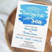 Two Less Fish in the Sea Watercolor Wedding Invitation