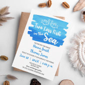 Two Less Fish in the Sea Watercolor Wedding Invitation