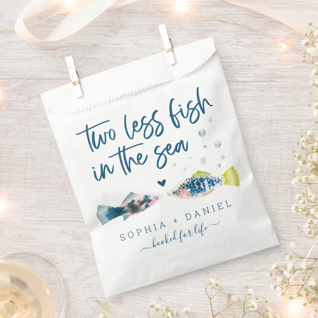 Two Less Fish In The Sea Wedding  Favor Bag (Clipped)