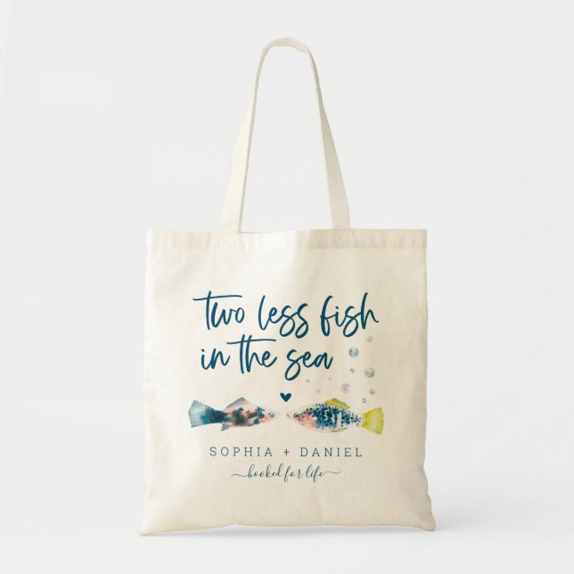 Two Less Fish In The Sea Wedding Favor Tote Bag (Front)