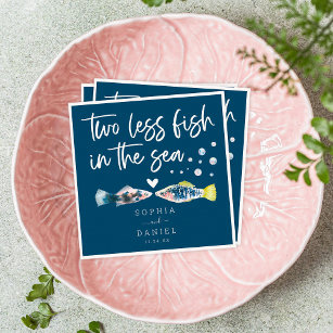 Newlywed gift, two less fish in the sea personalized sign, Beach