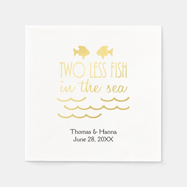 Two Less Fish in the Sea Wedding Paper Napkins (Front)