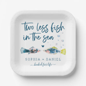 Two Less Fish In The Sea Wedding Paper Plates