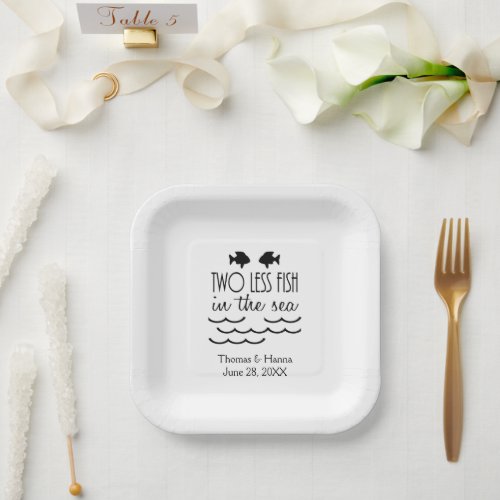Two Less Fish in the Sea Wedding Paper Plates
