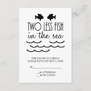 Two Less Fish in the Sea Wedding RSVP Card