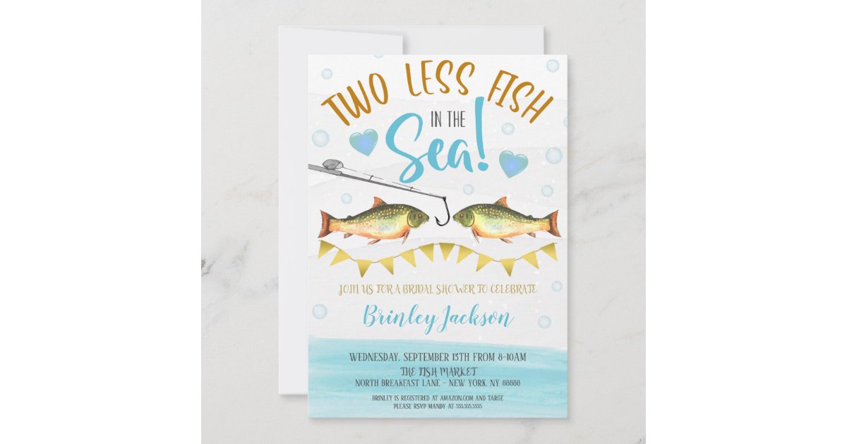 Two Less Fish in the Sea Wedding Shower Invitation