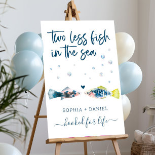 Two Less Fish In The Sea Wedding Welcome 24x36 Foam Board