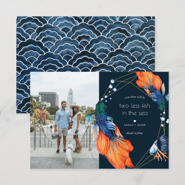 Two Less Fish | Photo Engagement Announcement (Front/Back)