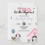 Two Let the Dogs Out 2nd Birthday Invitation