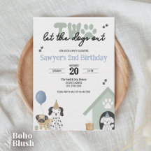 Two Let the Dogs Out | 2nd Birthday Invitation 