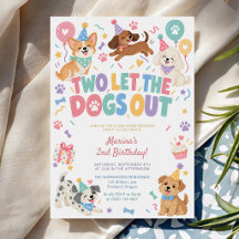 Two Let the Dogs Out Cute Puppy 2nd Birthday Party