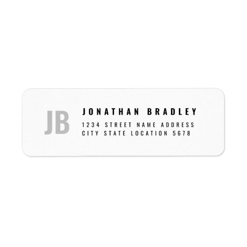 Two Letter Monogram Simple Typography Address Label