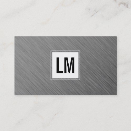 Two Letter Monogram White Box and Metal Business Card