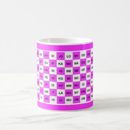 Two letter word mug in Pink Intl version