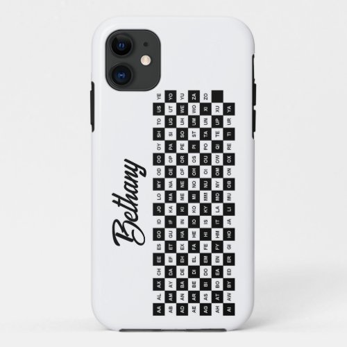 two letter words black and white Intl ver iPhone 11 Case