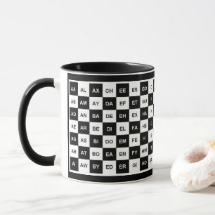 Two letter words Black White Squares(Intl version) Mug