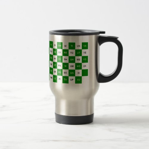 Two Letter Words  Green and white US version Travel Mug