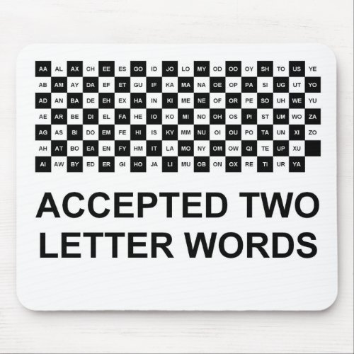 Two letter words mouse pad Int version