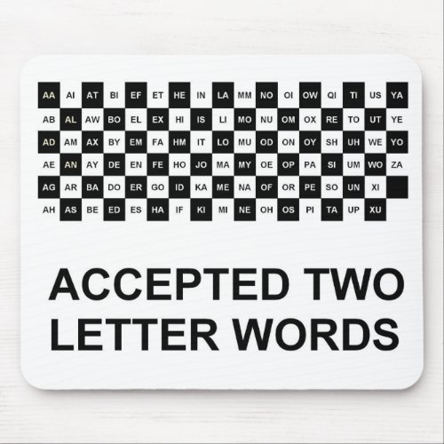 Two letter words mouse pad US version