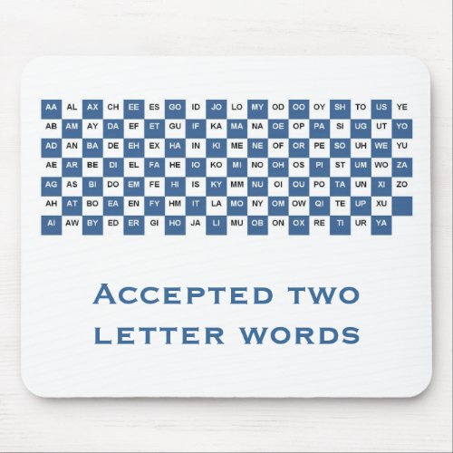Two letter words mousepad Int version