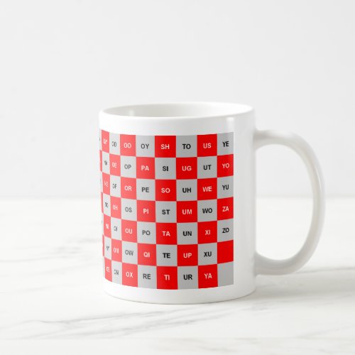 Two Letter Words  mug Red and Grey Intrl version