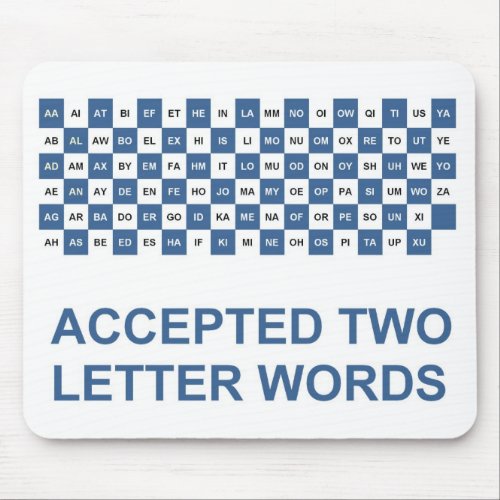 Two letter words US version Mouse Pad