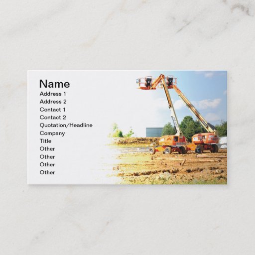 Customizable two lifts at a construction site business card