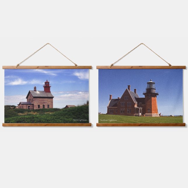 Two Lights of Block island Hanging Tapestry (Double)