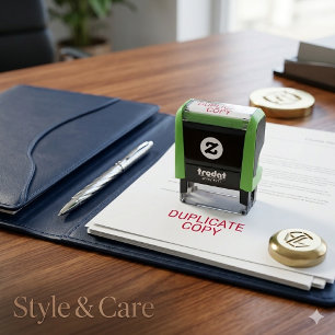Two Line DUPLICATE COPY Personalized Self-inking Stamp