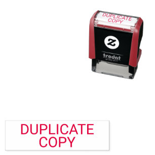 Two Line DUPLICATE COPY Personalized Self-inking Stamp