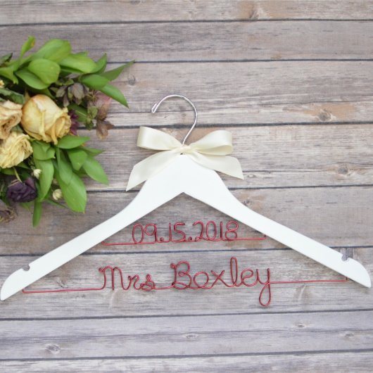 Two-Line Personalized Hanger With Bow (Front)